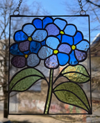 Blaue Hortensie